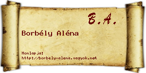 Borbély Aléna névjegykártya